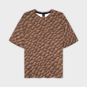 Мужская футболка oversize 3D с принтом Коричневая кожа крокодила в Белгороде,  |  | 