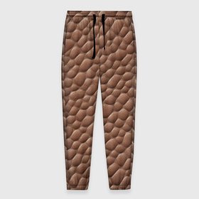 Мужские брюки 3D с принтом Коричневая кожа крокодила в Белгороде, 100% полиэстер | манжеты по низу, эластичный пояс регулируется шнурком, по бокам два кармана без застежек, внутренняя часть кармана из мелкой сетки | 
