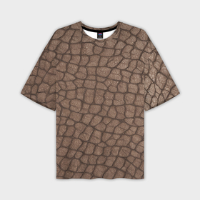 Мужская футболка oversize 3D с принтом кожа крокодила крупная в Кировске,  |  | Тематика изображения на принте: 