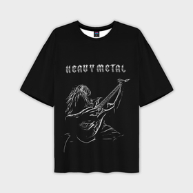 Мужская футболка oversize 3D с принтом Heavy metal metalhead в Екатеринбурге,  |  | Тематика изображения на принте: 