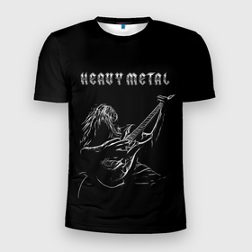 Мужская футболка 3D Slim с принтом Heavy metal metalhead в Екатеринбурге, 100% полиэстер с улучшенными характеристиками | приталенный силуэт, круглая горловина, широкие плечи, сужается к линии бедра | 