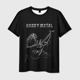 Мужская футболка 3D с принтом Heavy metal metalhead в Екатеринбурге, 100% полиэфир | прямой крой, круглый вырез горловины, длина до линии бедер | 