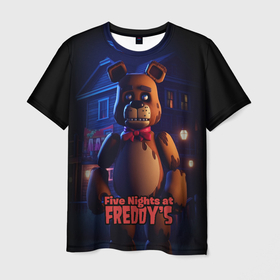 Мужская футболка 3D с принтом Five Nights at   Freddys в Белгороде, 100% полиэфир | прямой крой, круглый вырез горловины, длина до линии бедер | 