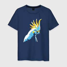 Мужская футболка хлопок с принтом Попугай WPAP в Курске, 100% хлопок | прямой крой, круглый вырез горловины, длина до линии бедер, слегка спущенное плечо. | 