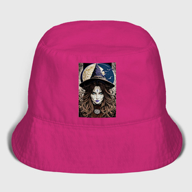 Мужская панама хлопок с принтом Взгляд ведьмы   хэллоуин в городе Новоалтайск,  |  | 