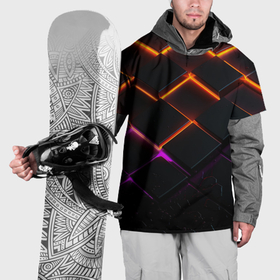 Накидка на куртку 3D с принтом Неоновые световые плиты в Кировске, 100% полиэстер |  | Тематика изображения на принте: 