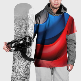 Накидка на куртку 3D с принтом Объемная абстракция в цветах флага РФ в Кировске, 100% полиэстер |  | 