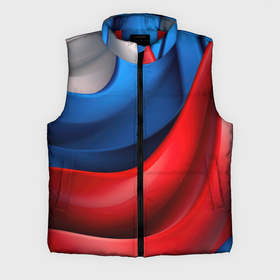 Мужской жилет утепленный 3D с принтом Объемная абстракция в цветах флага РФ в Кировске,  |  | 