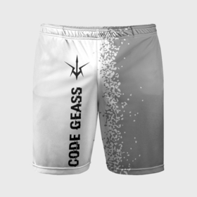 Мужские шорты спортивные с принтом Code Geass glitch на светлом фоне: по вертикали ,  |  | Тематика изображения на принте: 