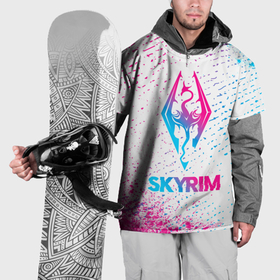 Накидка на куртку 3D с принтом Skyrim neon gradient style в Екатеринбурге, 100% полиэстер |  | Тематика изображения на принте: 