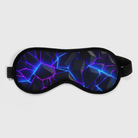 Маска для сна 3D с принтом Синий  и фиолетовый неон в городе Новоалтайск, внешний слой — 100% полиэфир, внутренний слой — 100% хлопок, между ними — поролон |  | 