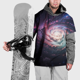 Накидка на куртку 3D с принтом Спиральная галактика в космосе в Курске, 100% полиэстер |  | 