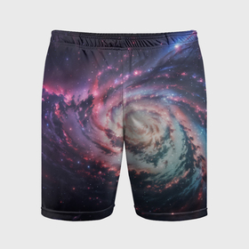 Мужские шорты спортивные с принтом Спиральная галактика в космосе в Курске,  |  | 