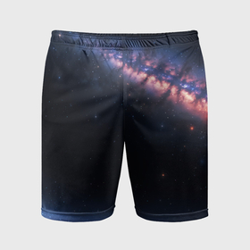 Мужские шорты спортивные с принтом Млечный путь в звездном небе в Санкт-Петербурге,  |  | 