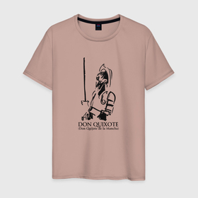 Мужская футболка хлопок с принтом Don Quixote в Белгороде, 100% хлопок | прямой крой, круглый вырез горловины, длина до линии бедер, слегка спущенное плечо. | 