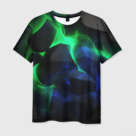 Мужская футболка 3D с принтом Неоновая лава из плит в Петрозаводске, 100% полиэфир | прямой крой, круглый вырез горловины, длина до линии бедер | 