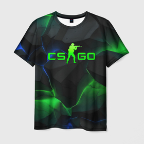 Мужская футболка 3D с принтом CS GO dark  green в Кировске, 100% полиэфир | прямой крой, круглый вырез горловины, длина до линии бедер | 
