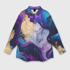 Мужская рубашка oversize 3D с принтом Коралловый риф ,  |  | 