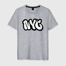 Мужская футболка хлопок с принтом NYC graffiti , 100% хлопок | прямой крой, круглый вырез горловины, длина до линии бедер, слегка спущенное плечо. | 