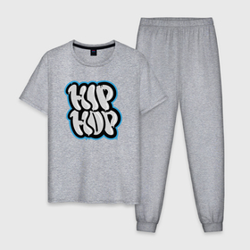 Мужская пижама хлопок с принтом Хип хоп в Кировске, 100% хлопок | брюки и футболка прямого кроя, без карманов, на брюках мягкая резинка на поясе и по низу штанин
 | 