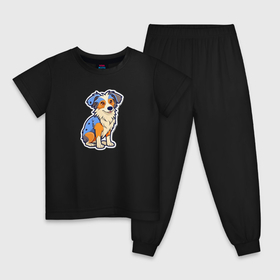 Детская пижама хлопок с принтом Милая собачка   нейросеть в Тюмени, 100% хлопок |  брюки и футболка прямого кроя, без карманов, на брюках мягкая резинка на поясе и по низу штанин
 | 