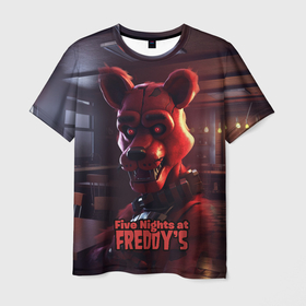 Мужская футболка 3D с принтом Five Nights at Freddys Mangle в Тюмени, 100% полиэфир | прямой крой, круглый вырез горловины, длина до линии бедер | 
