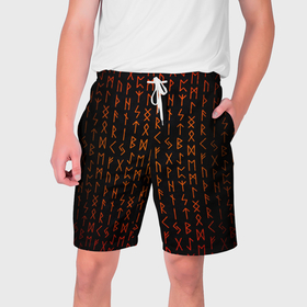 Мужские шорты 3D с принтом Руны   паттерн в Санкт-Петербурге,  полиэстер 100% | прямой крой, два кармана без застежек по бокам. Мягкая трикотажная резинка на поясе, внутри которой широкие завязки. Длина чуть выше колен | 