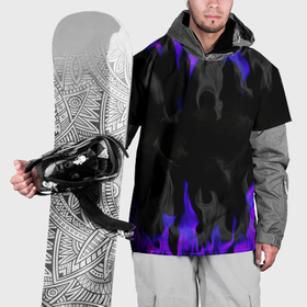 Накидка на куртку 3D с принтом Неоновый огонь и дым в Екатеринбурге, 100% полиэстер |  | Тематика изображения на принте: 