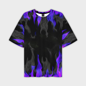 Мужская футболка oversize 3D с принтом Неоновый огонь и дым в Тюмени,  |  | 