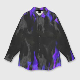 Мужская рубашка oversize 3D с принтом Неоновый огонь и дым в Курске,  |  | 
