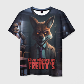 Мужская футболка 3D с принтом Five Nights at  Freddys   Mangle в Тюмени, 100% полиэфир | прямой крой, круглый вырез горловины, длина до линии бедер | 
