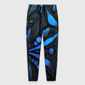 Мужские брюки 3D с принтом Black blue  elements , 100% полиэстер | манжеты по низу, эластичный пояс регулируется шнурком, по бокам два кармана без застежек, внутренняя часть кармана из мелкой сетки | 