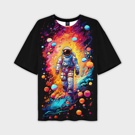 Мужская футболка oversize 3D с принтом Астронавт на прогулке в Петрозаводске,  |  | 
