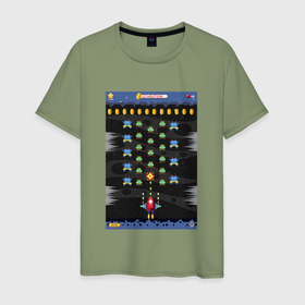 Мужская футболка хлопок с принтом Old game Space Invaders , 100% хлопок | прямой крой, круглый вырез горловины, длина до линии бедер, слегка спущенное плечо. | 
