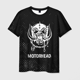 Мужская футболка 3D с принтом Motorhead glitch на темном фоне в городе Новоалтайск, 100% полиэфир | прямой крой, круглый вырез горловины, длина до линии бедер | 