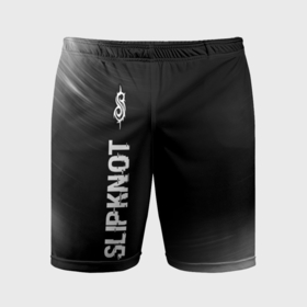 Мужские шорты спортивные с принтом Slipknot glitch на темном фоне: по вертикали ,  |  | 