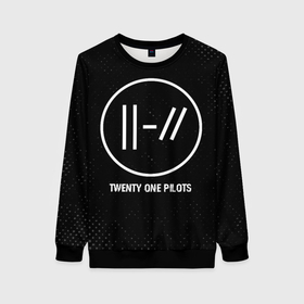 Женский свитшот 3D с принтом Twenty One Pilots glitch на темном фоне в городе Новоалтайск, 100% полиэстер с мягким внутренним слоем | круглый вырез горловины, мягкая резинка на манжетах и поясе, свободная посадка по фигуре | 