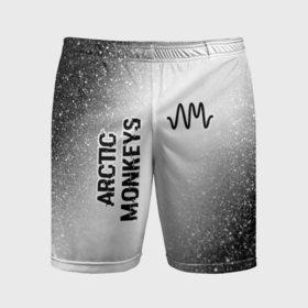 Мужские шорты спортивные с принтом Arctic Monkeys glitch на светлом фоне: надпись, символ ,  |  | 