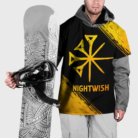 Накидка на куртку 3D с принтом Nightwish   gold gradient в Тюмени, 100% полиэстер |  | Тематика изображения на принте: 