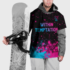 Накидка на куртку 3D с принтом Within Temptation   neon gradient: символ сверху в Санкт-Петербурге, 100% полиэстер |  | Тематика изображения на принте: 