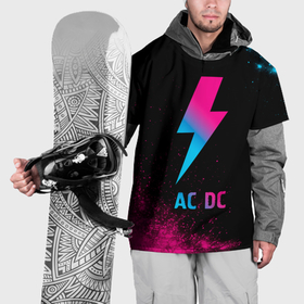 Накидка на куртку 3D с принтом AC DC   neon gradient в Курске, 100% полиэстер |  | Тематика изображения на принте: 