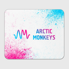 Прямоугольный коврик для мышки с принтом Arctic Monkeys neon gradient style: надпись и символ в Кировске, натуральный каучук | размер 230 х 185 мм; запечатка лицевой стороны | 