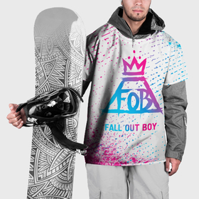Накидка на куртку 3D с принтом Fall Out Boy neon gradient style в Санкт-Петербурге, 100% полиэстер |  | 