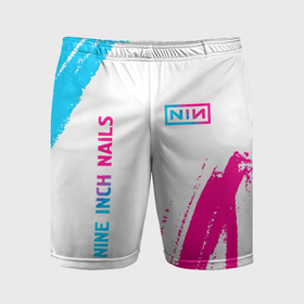 Мужские шорты спортивные с принтом Nine Inch Nails neon gradient style: надпись, символ ,  |  | 