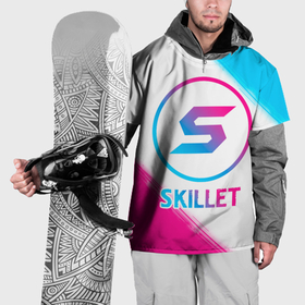 Накидка на куртку 3D с принтом Skillet neon gradient style в Екатеринбурге, 100% полиэстер |  | 