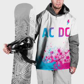 Накидка на куртку 3D с принтом AC DC neon gradient style: символ сверху в Курске, 100% полиэстер |  | 