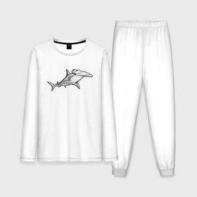 Мужская пижама с лонгсливом хлопок с принтом Рыба молот акула в Санкт-Петербурге,  |  | 