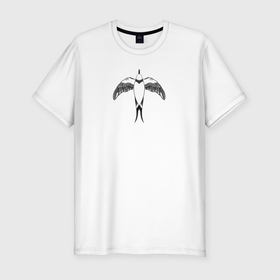 Мужская футболка хлопок Slim с принтом Птица в египетском стиле в Рязани, 92% хлопок, 8% лайкра | приталенный силуэт, круглый вырез ворота, длина до линии бедра, короткий рукав | 