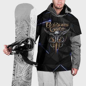 Накидка на куртку 3D с принтом Baldurs Gate 3 black blue в Екатеринбурге, 100% полиэстер |  | 