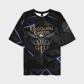 Мужская футболка oversize 3D с принтом Baldurs Gate 3 black blue в Белгороде,  |  | 